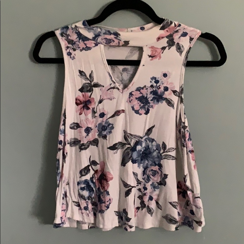 Floral Crop Tank Top